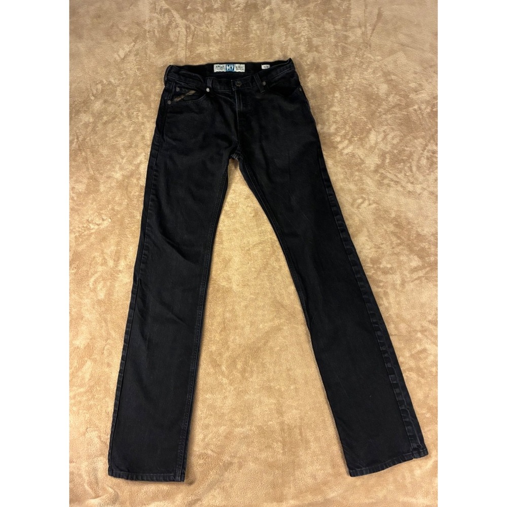 Ariat Mens Jeans M7 30 x 38* Black Wash Slim Fit Legacy Straight Leg Cowboy Core